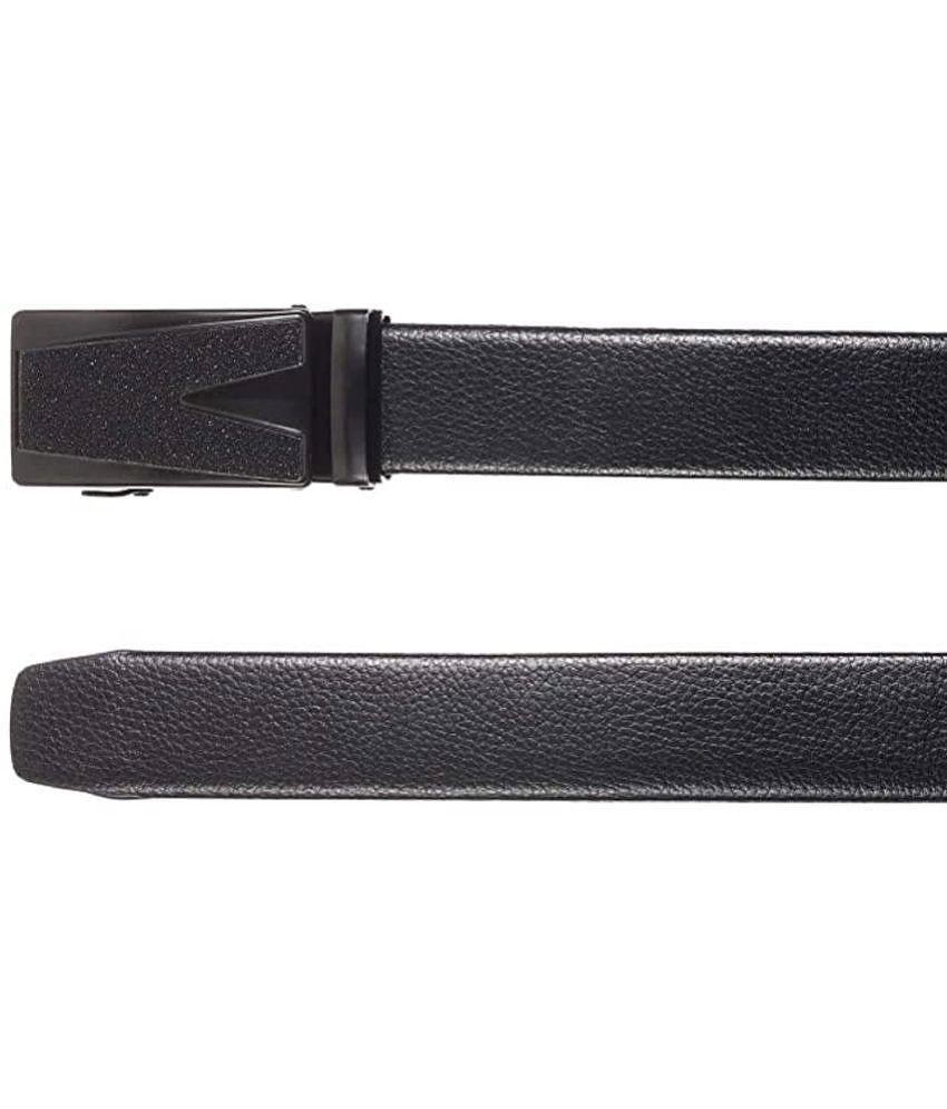 Top Men Zacharias - Black Leather Men's Casual Belt ( Pack of 1 ) - None 2025 at ShopCircuit | O