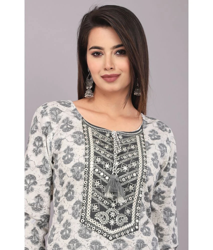 Trendy Women JC4U - Grey Cotton Womens Straight Kurti ( Pack of 1 ) - None 2025 at ShopCircuit |