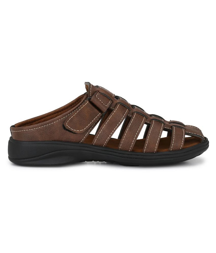 Affordable Women Fashion Victim Brown Synthetic Leather Sandals - None 2025 at ShopCircuit | OND