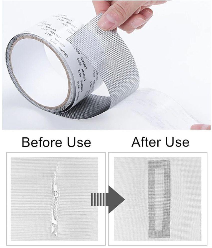 Window Screen Repair Kit Tape,Strong Adhesive & Waterproof Fiberglass Covering M - Light Grey Single Sided Others ( Pack of 1 )