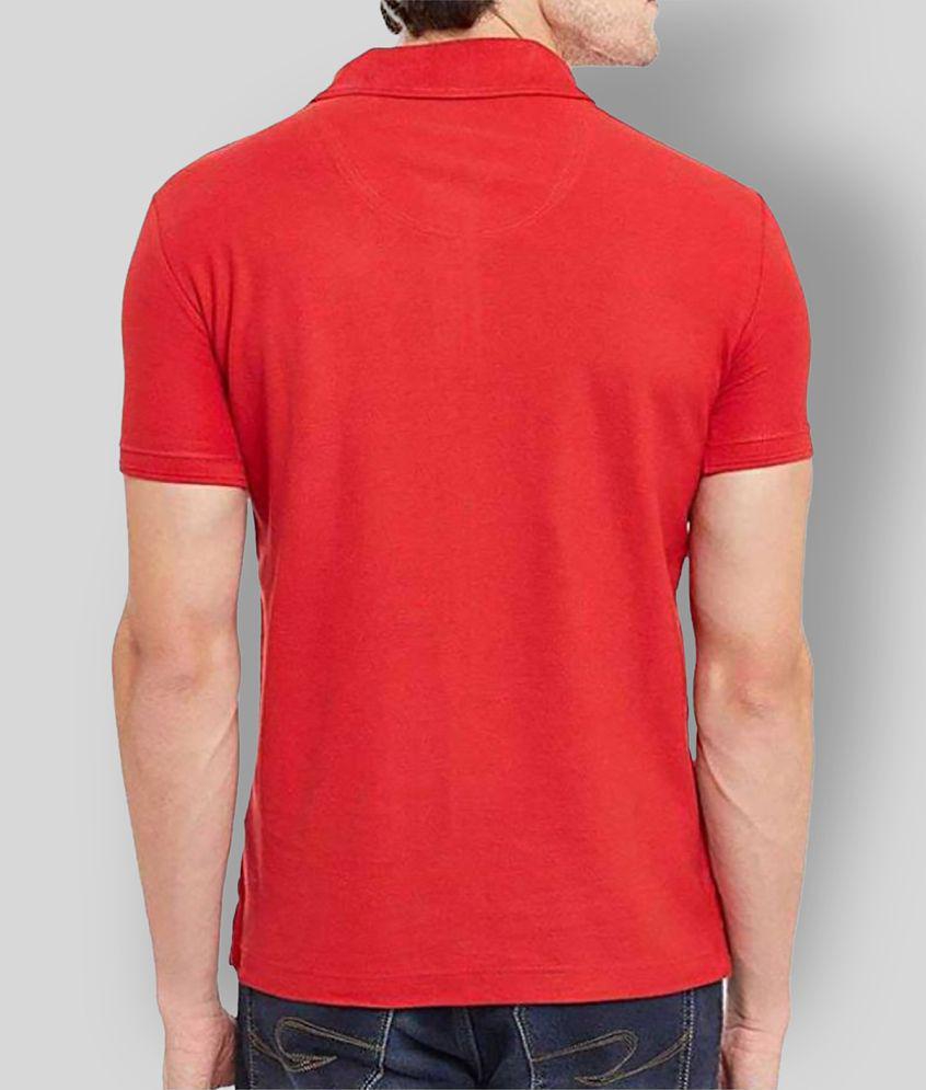 Stylish Men SKYRISE - Red Cotton Blend Slim Fit Men's Polo T Shirt ( Pack of 1 ) - None 2025 at 