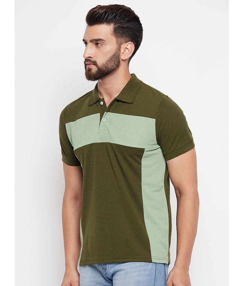 Sophisticated Men VERO AMORE - Olive Cotton Blend Regular Fit Men's Polo T Shirt ( Pack of 1 ) -