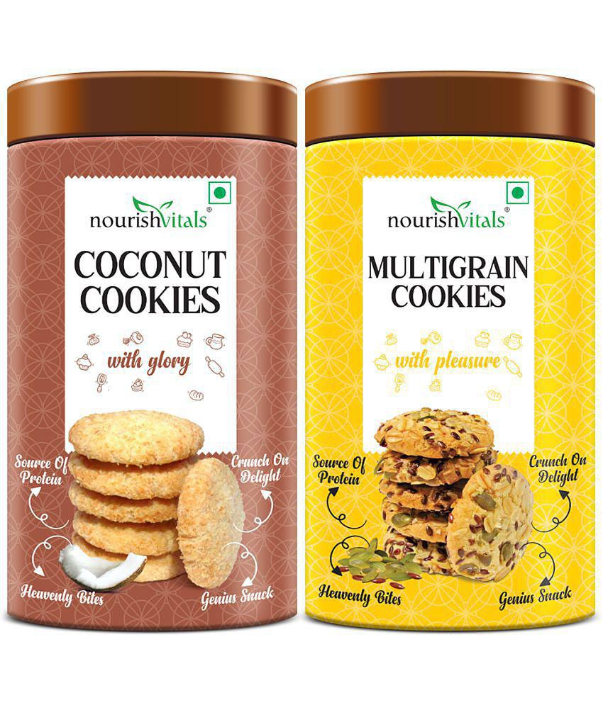 NourishVitals Combo Coconut Cookies 240 g Pack of 2