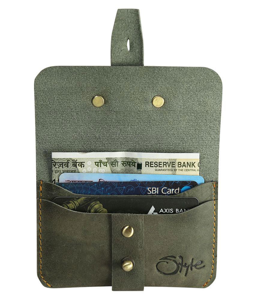 Sophisticated Men STYLE SHOES Button Green Card Holder - Green 2025 at ShopCircuit | ONDC