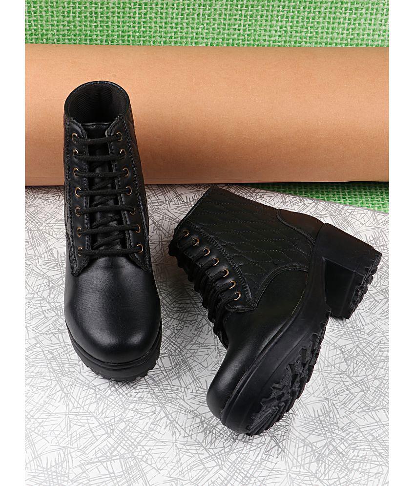 Shoetopia Black Knee Length Casual Boots - None