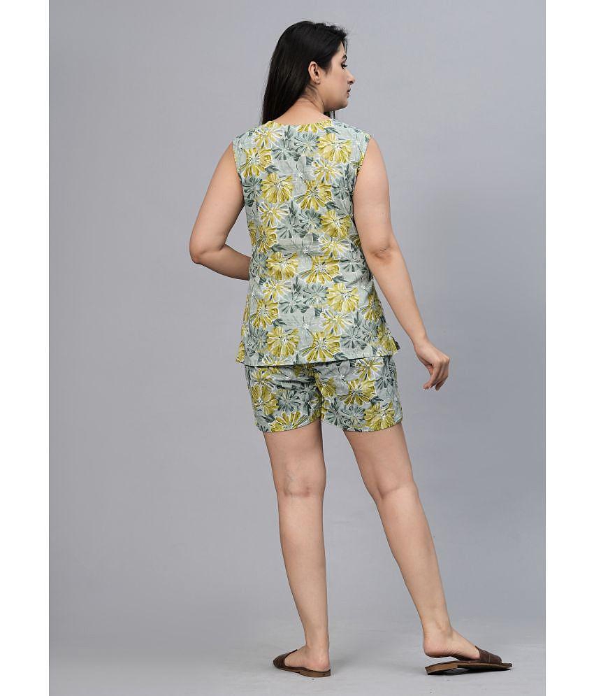 Premium Men Frionkandy Green Cotton Womens Nightwear Nightsuit Sets ( Pack of 1 ) - None 2025 at