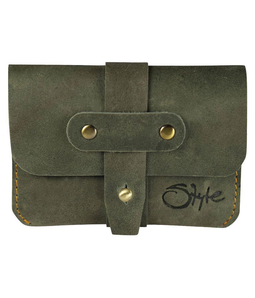 Sophisticated Men STYLE SHOES Button Green Card Holder - Green 2025 at ShopCircuit | ONDC