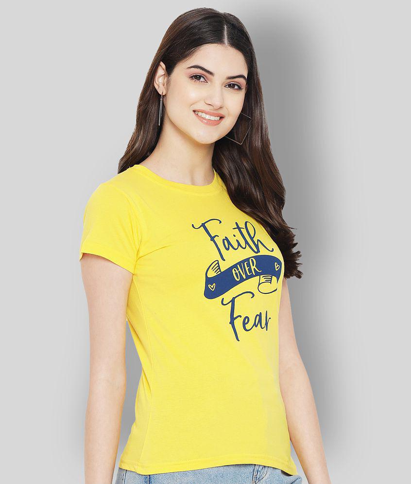 Chic Women Fabflee Cotton Yellow T-Shirts - Single - 2XL 2025 at ShopCircuit | ONDC