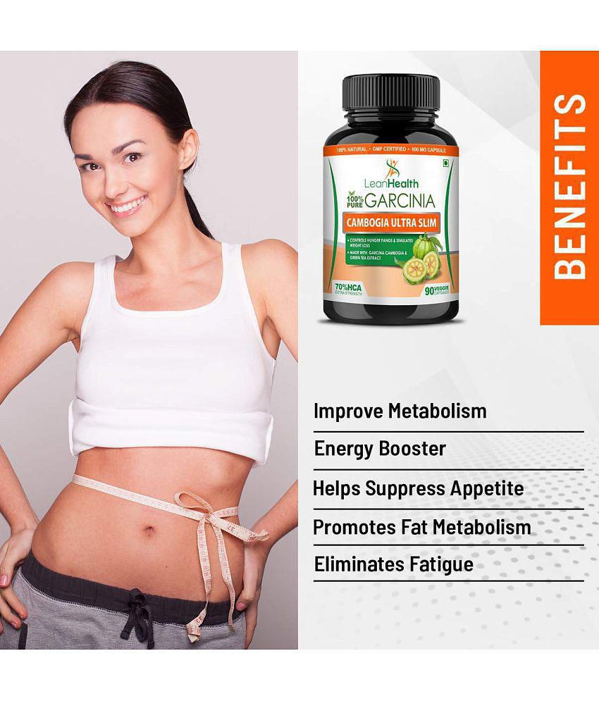 Leanhealth Garcinia Cambogia 800 mg with extract of Guggul and Green Tea - 90 Capsule | Helps in Natural Weight Manegement