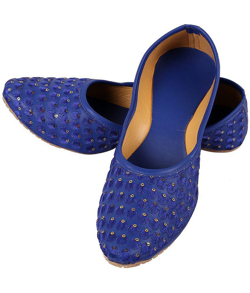 Anjaneya Creations Blue Ethnic Footwear - None