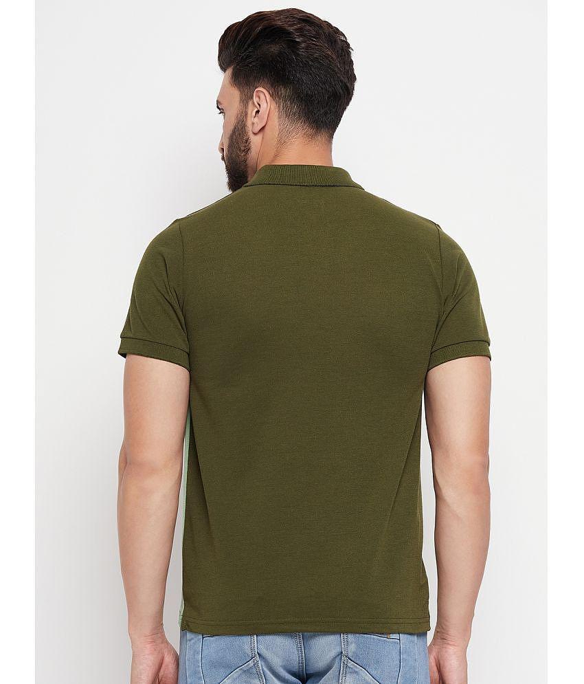 Sophisticated Men VERO AMORE - Olive Cotton Blend Regular Fit Men's Polo T Shirt ( Pack of 1 ) -