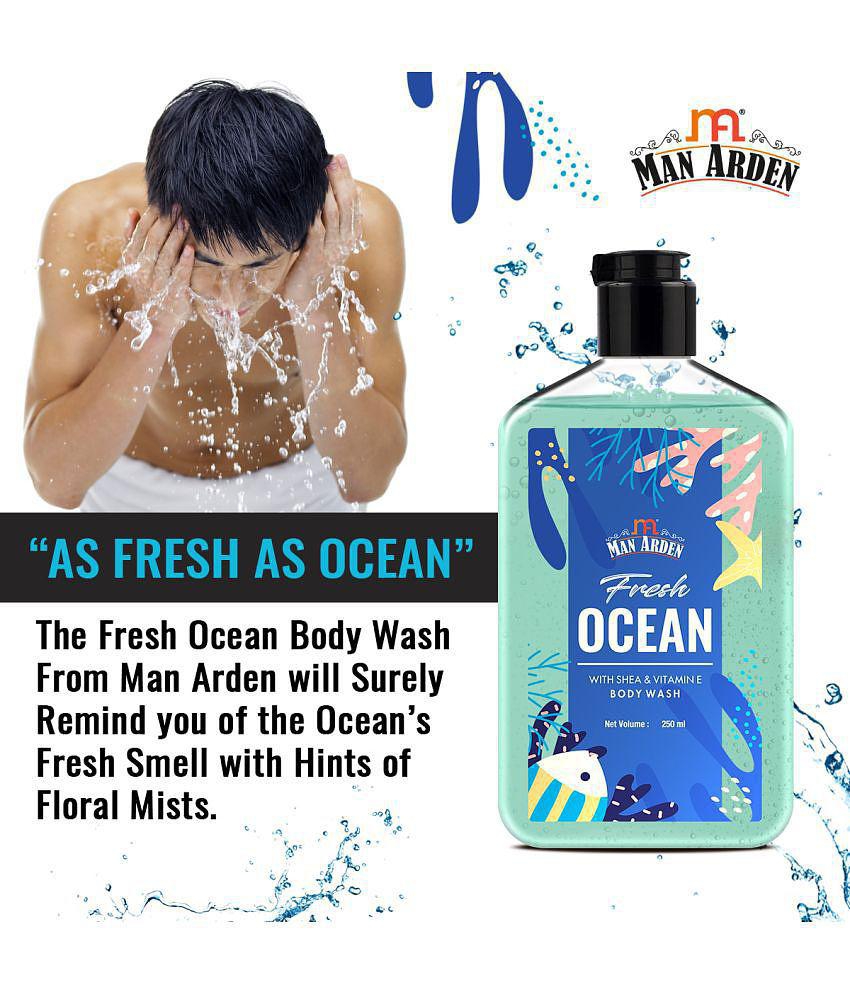 Man Arden Fresh Ocean Luxury Body Wash Infused With Shea Butter & Vitamin E, 250ml