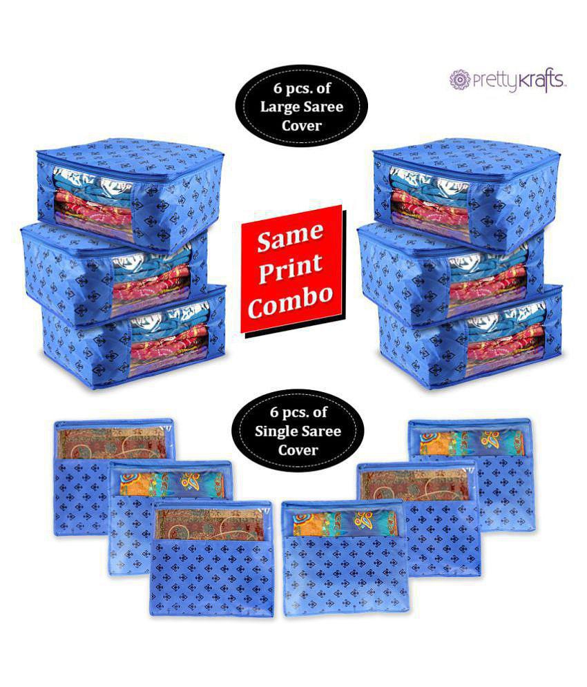 Affordable Men PrettyKrafts Blue Saree Covers - 12 Pcs - Blue 2025 at ShopCircuit | ONDC