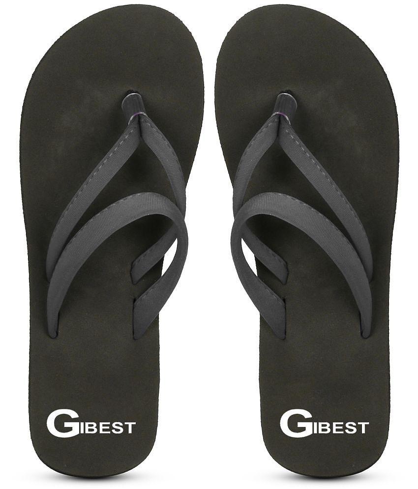 GBest - Dark Grey Women's Thong Flip Flop - None