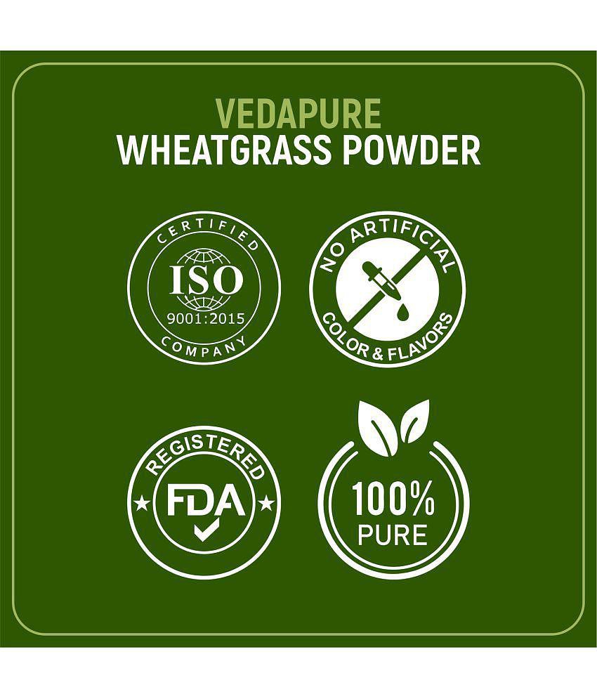 VEDAPURE 100% Natural & Organic Wheatgrass Powder Helps in Immunity & Energy - 100gm (Pack of 1)