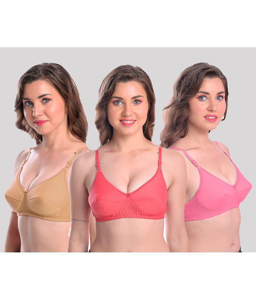 Stylish Men Kiran Enterprises - Multicolor Cotton Blend Non Padded Women's Everyday Bra ( Pack o
