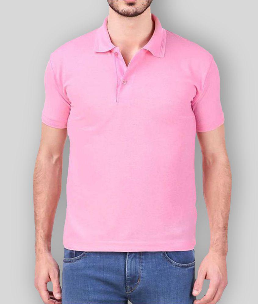 Chic Men FASHION365 - Pink Cotton Blend Slim Fit Men's Polo T Shirt ( Pack of 1 ) - None 2025 at