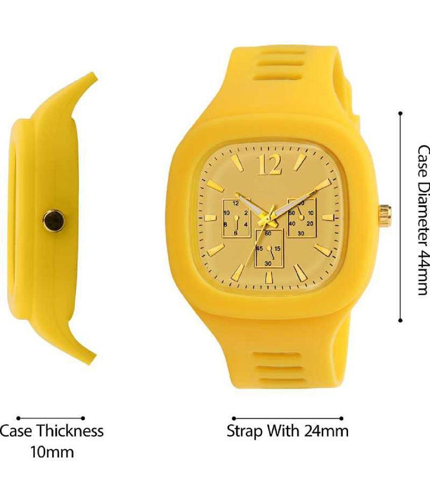 Hala - Yellow Silicon Analog Men's Watch