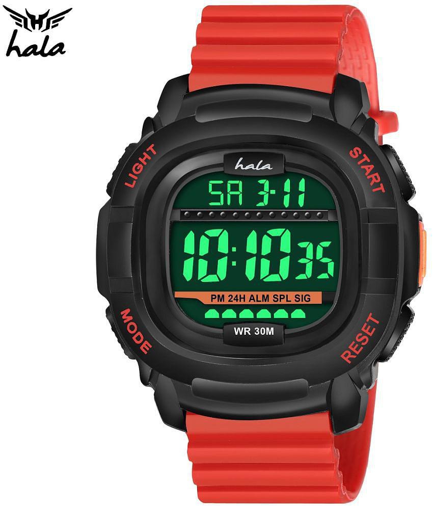 Hala - Red Silicon Digital Men's Watch