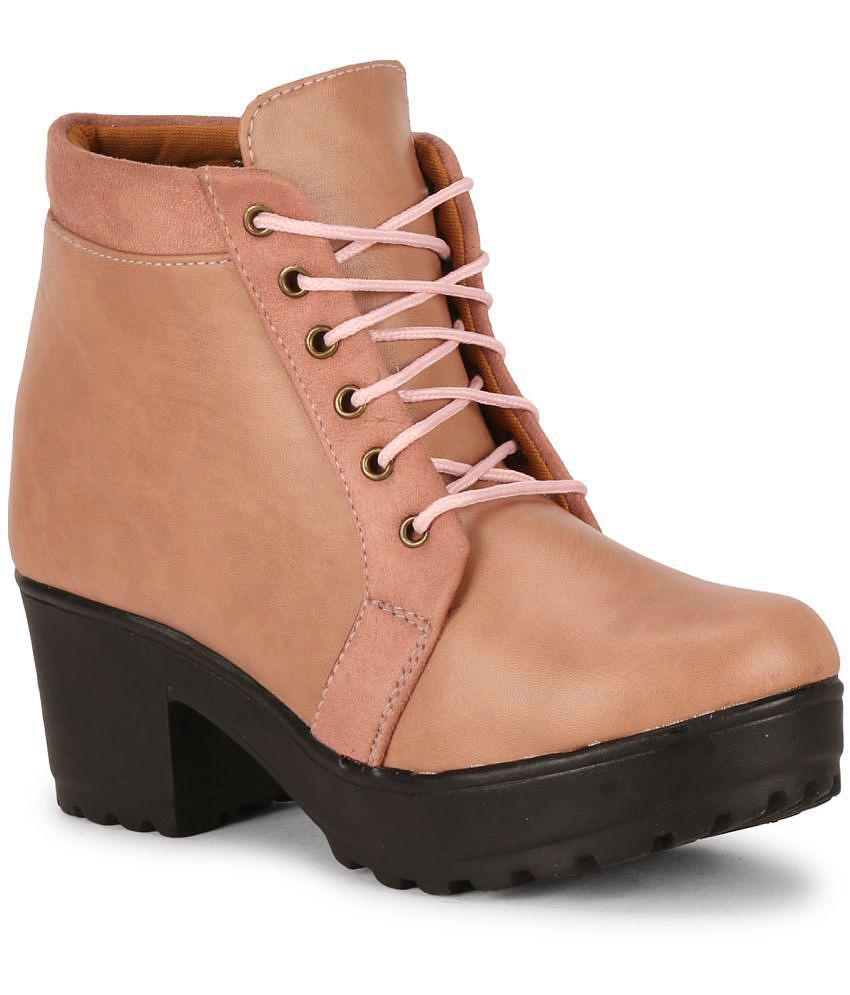 Ishransh - Peach Women's Ankle Length Boots - None