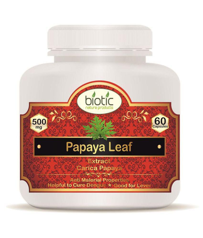 Biotic Papaya Leaf Capsules (Carica Papaya Extract) 500mg Capsule 60 no.s