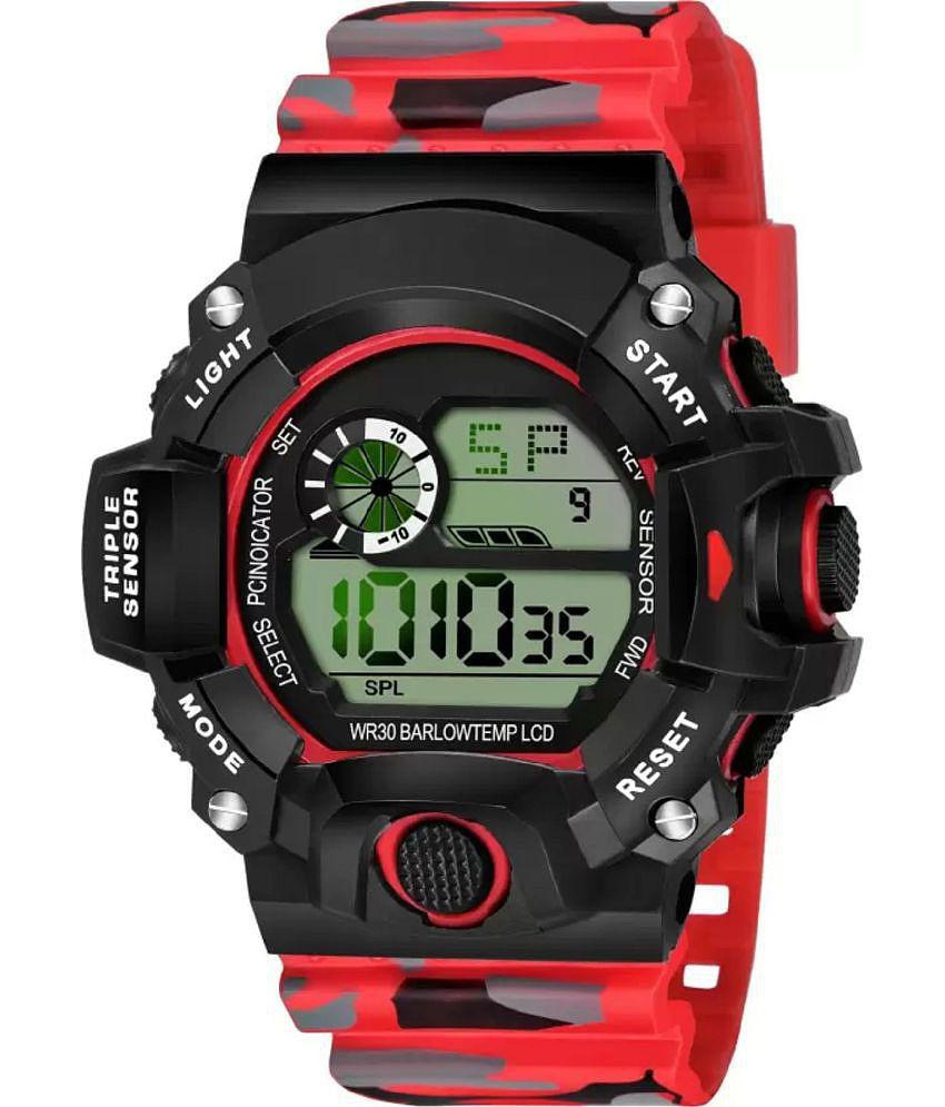 Hala - Red Silicon Digital Mens Watch