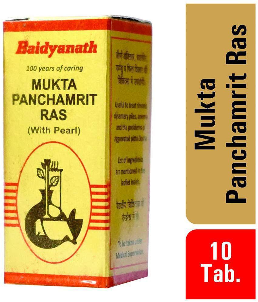 Baidyanath Muktapanchamrit Ras with Pearls Tablet 10 no.s Pack of 1