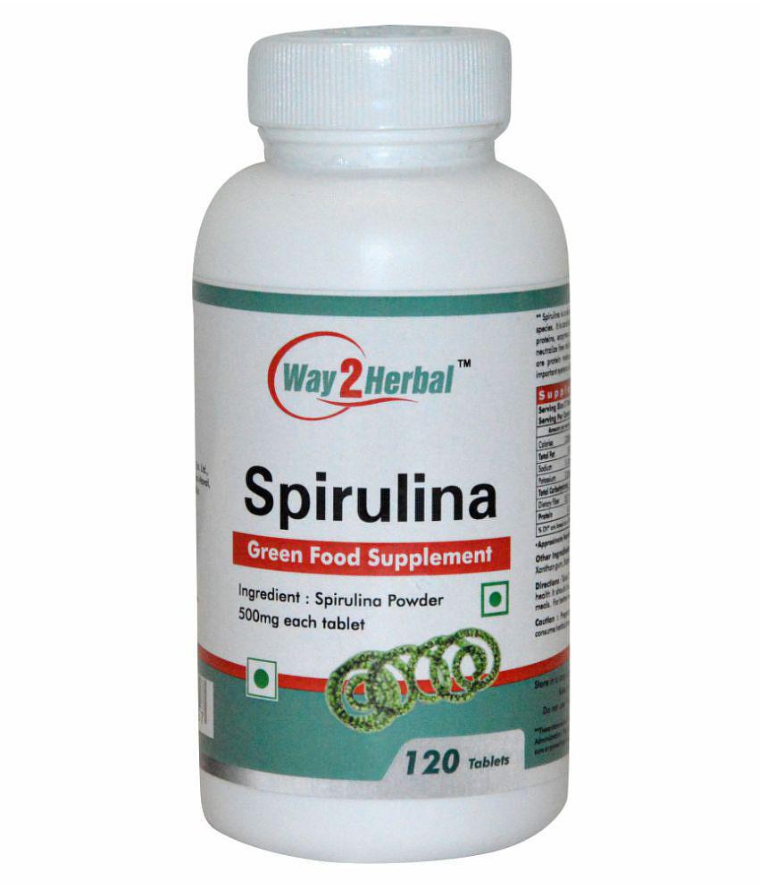 Way2Herbal Spirulina 120 Tablets 500 mg