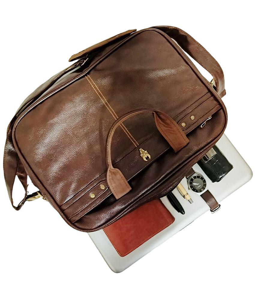 Trendy Men krishiv - Brown P.U Office Bag - Brown 2025 at ShopCircuit | ONDC
