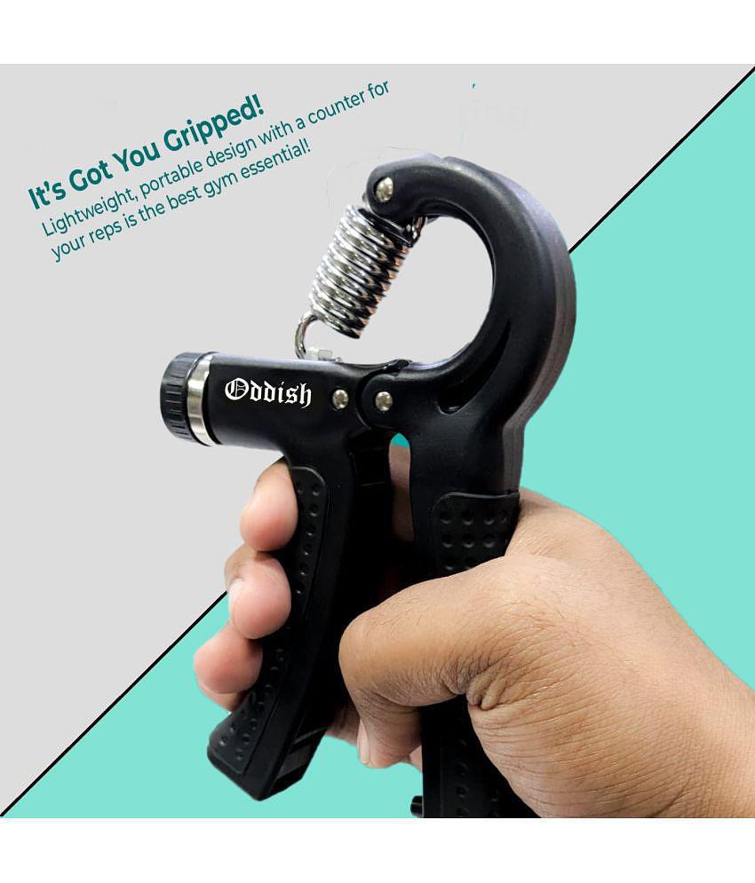 ODDISH COUNTER HAND GRIP 5kg to60 Kg adjustableHand Gripper for Men Women Finger Forearms Equipment & Counter - Black