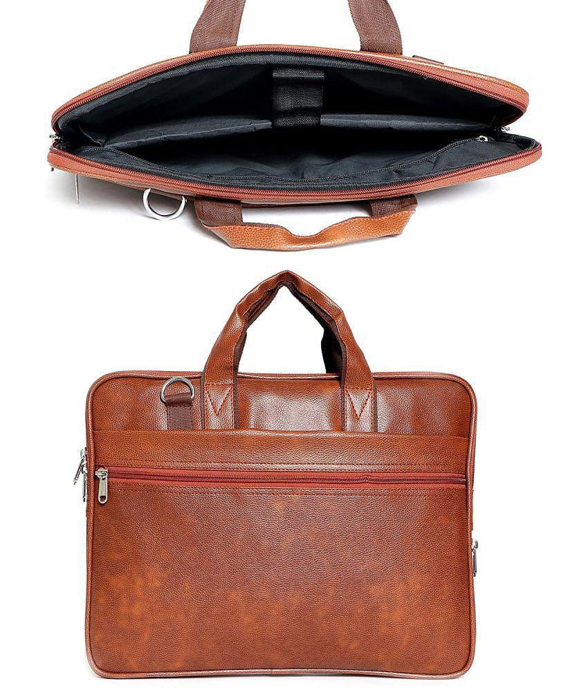 Latest Men krishiv - Tan Synthetic Leather Office Bag - Tan 2025 at ShopCircuit | ONDC