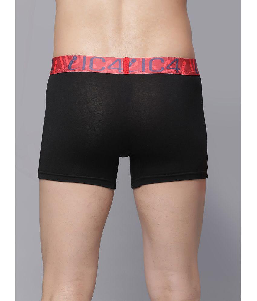 IC4 -  Black Cotton Blend Men's Trunks ( Pack of 2 ) - XL