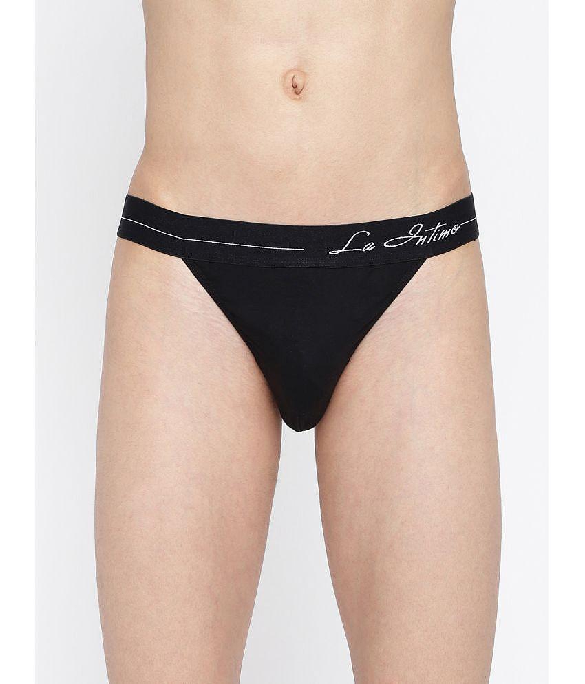 Chic Men La Intimo Black Cotton Mens Thongs ( Pack of 1 ) - None 2025 at ShopCircuit | ONDC
