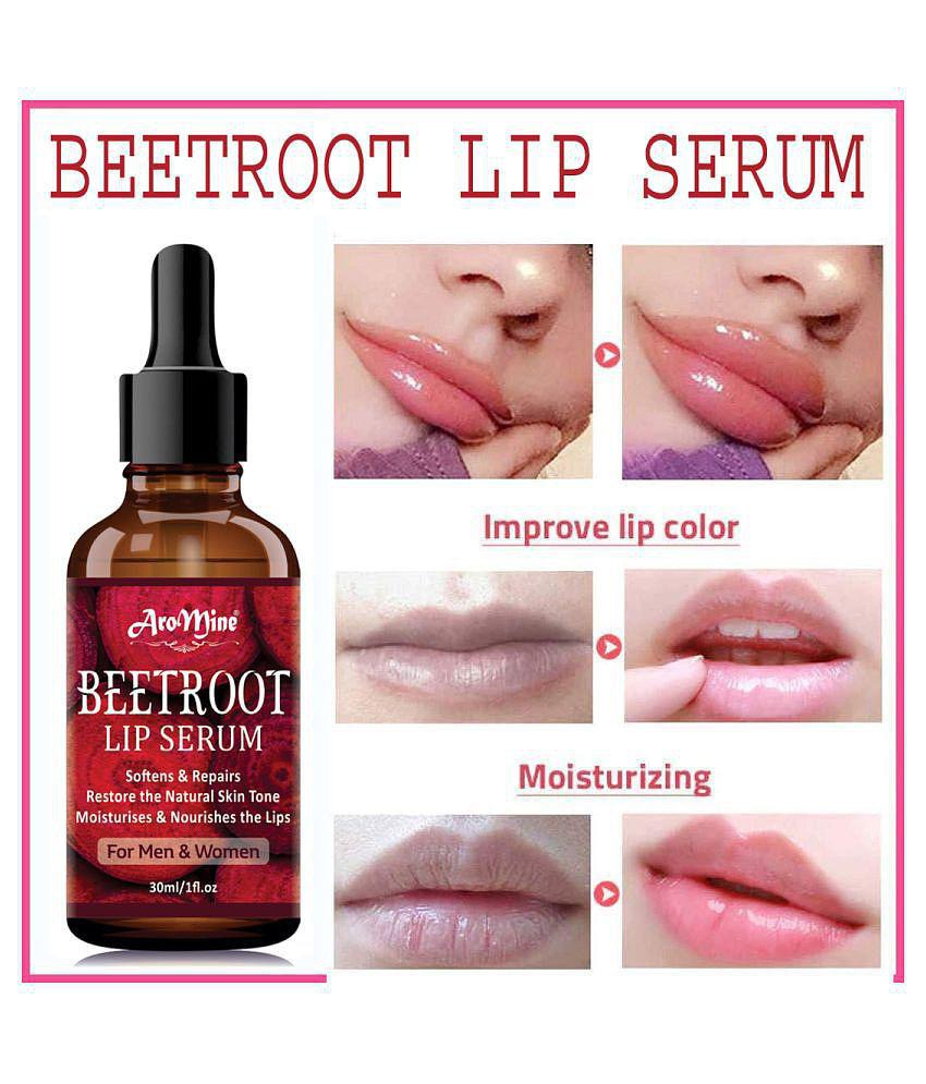 Aromine Beetroot Lip Serum - For Glossy, Shiny & Soft Lips Moisturizing & Nourishing) Men & Women Face Serum 30 mL