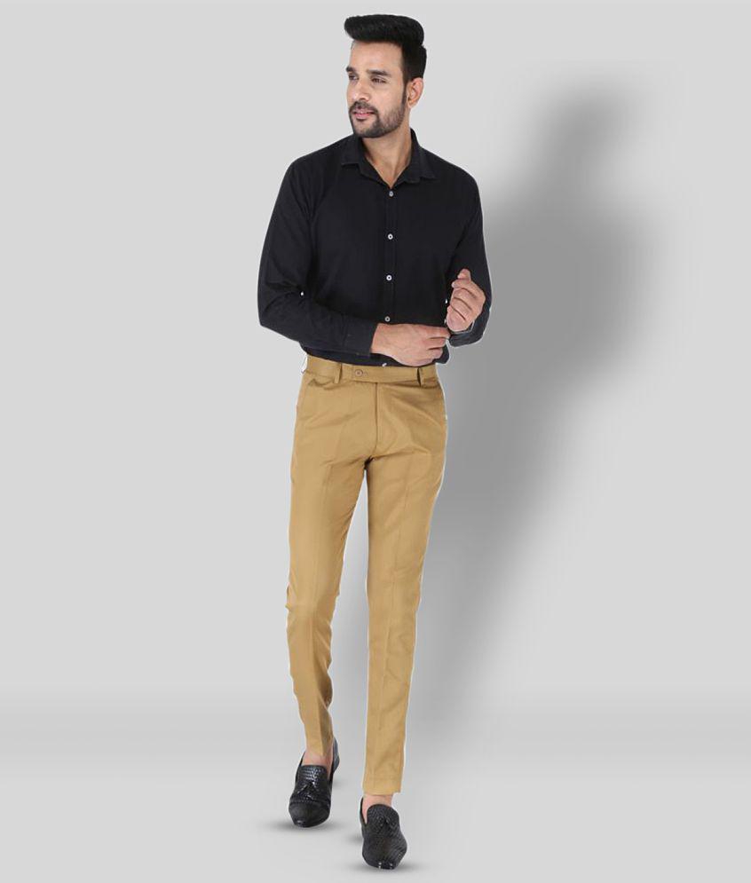 SREY - Black Polycotton Slim - Fit Men's Chinos ( Pack of 2 ) - None