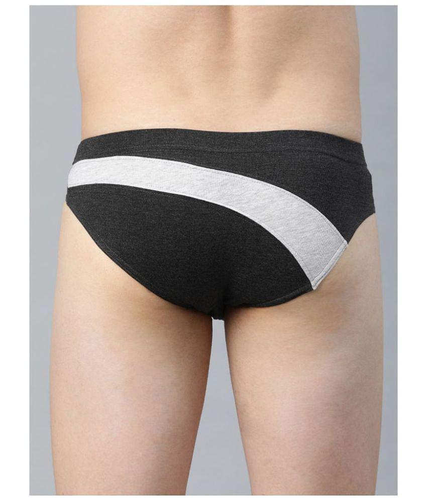 IC4 - Black Cotton Blend Men's Briefs ( Pack of 2 ) - XL