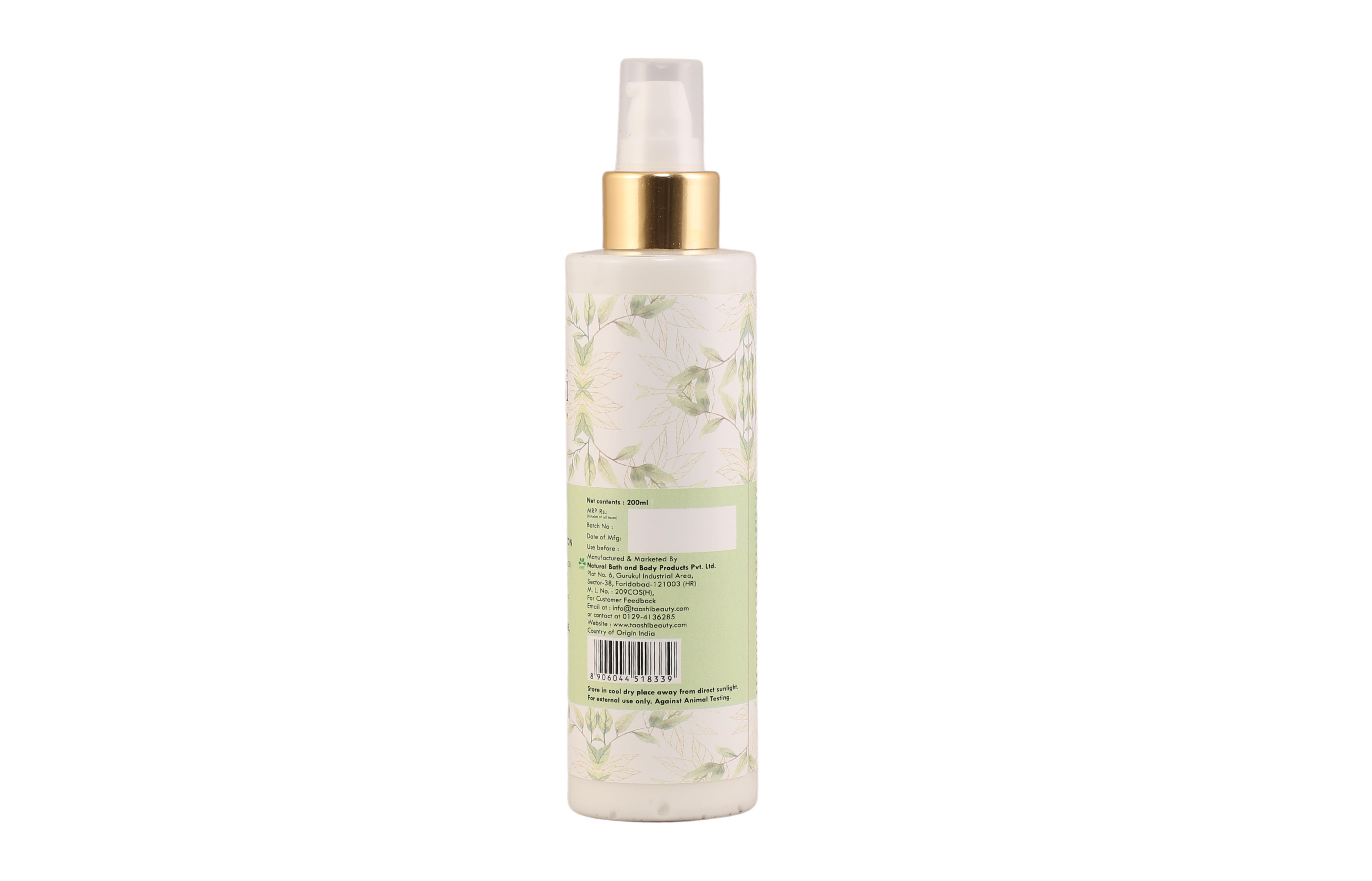 Taashi Green Tea Moisturising Body Lotion for protection from excessive dryness