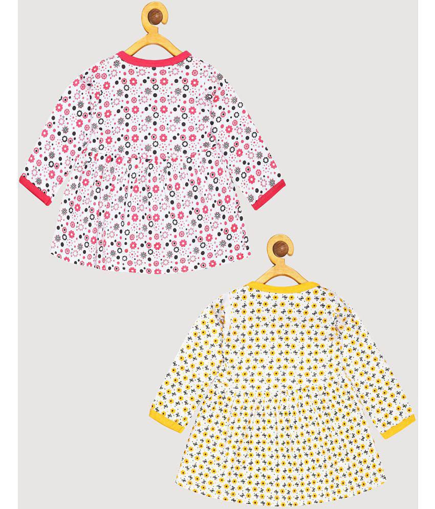 Chic Men Babeezworld - Pink & Yellow Cotton Baby Girl Dress ( Pack of 2 ) - None 2025 at ShopCir