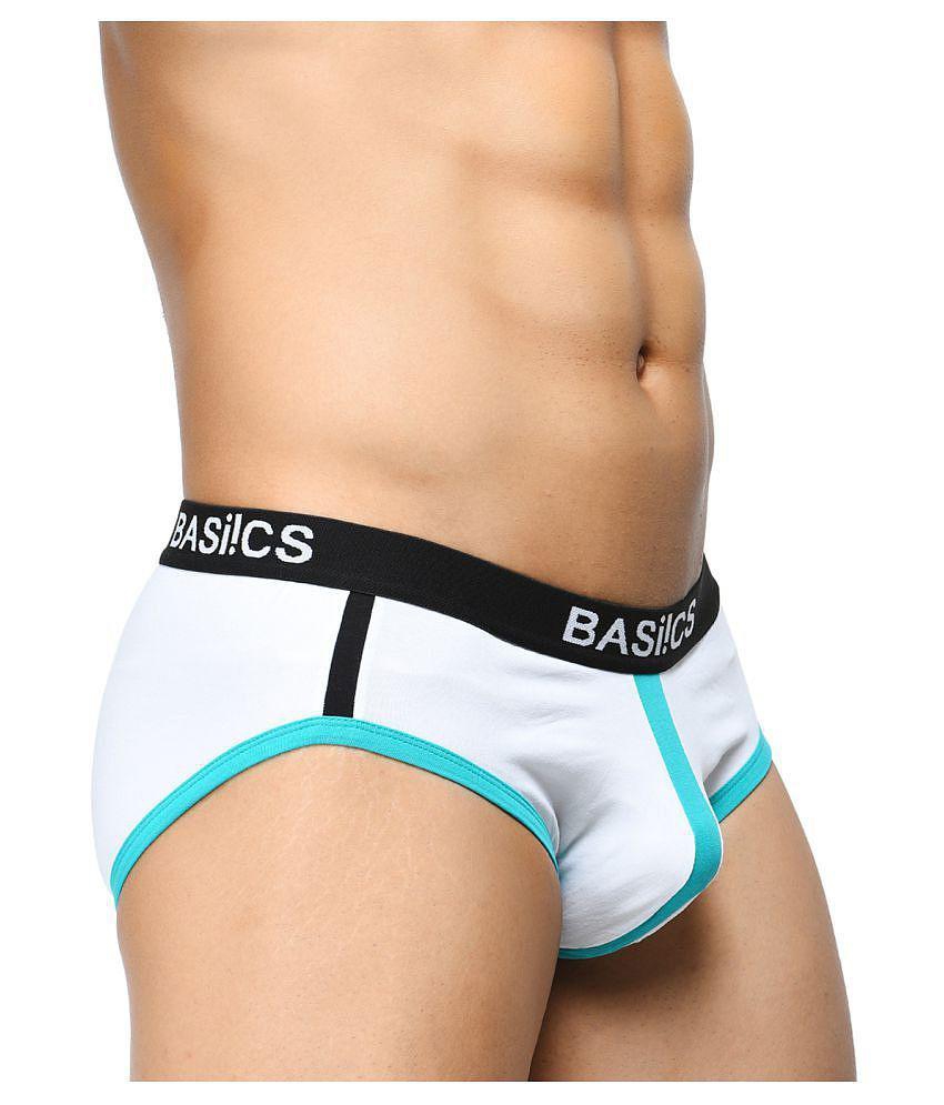 Elegant Men BASIICS By La Intimo - White Cotton Blend Mens Briefs ( Pack of 2 ) - M 2025 at Shop