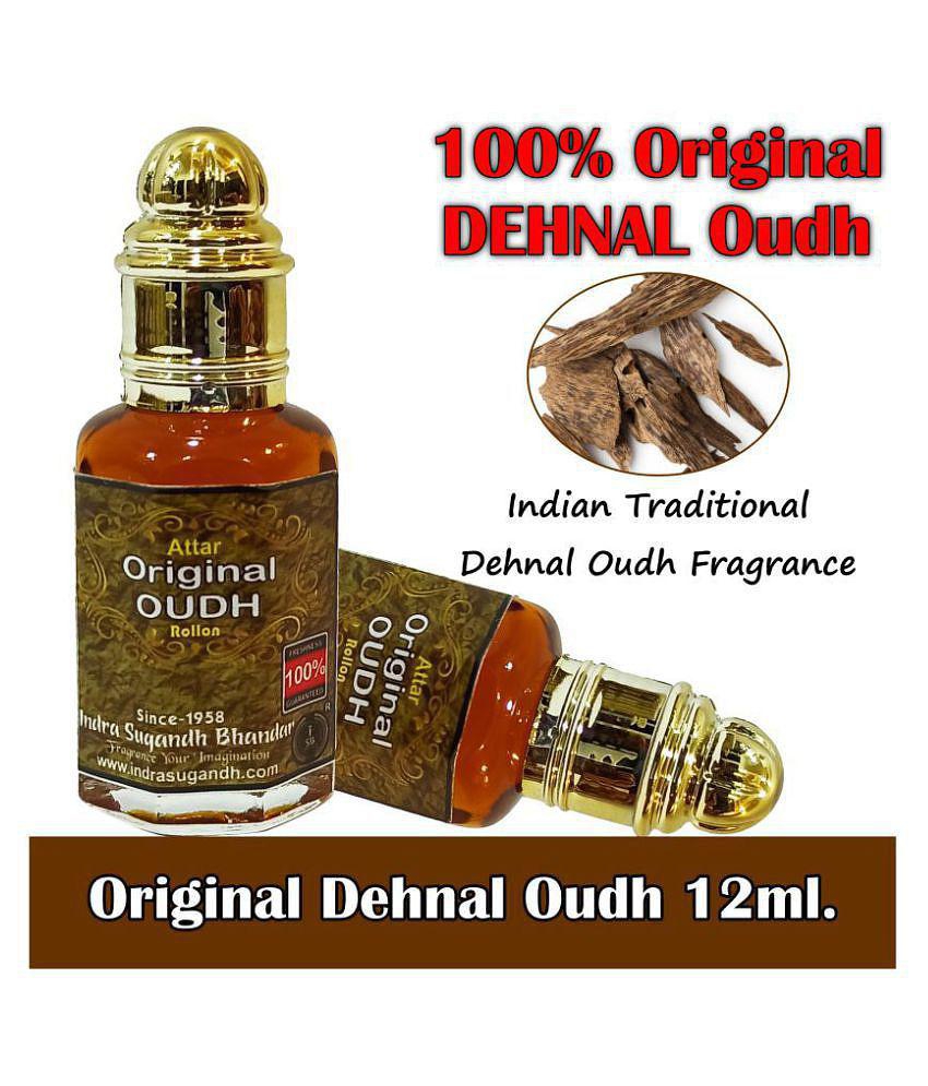 INDRA SUGANDH BHANDAR Attar For Men|Women Pure & Original Oudh|Agarwood Best Perfume 24 Hours Long Lasting Fragrance 12ml Rollon Glass Pack