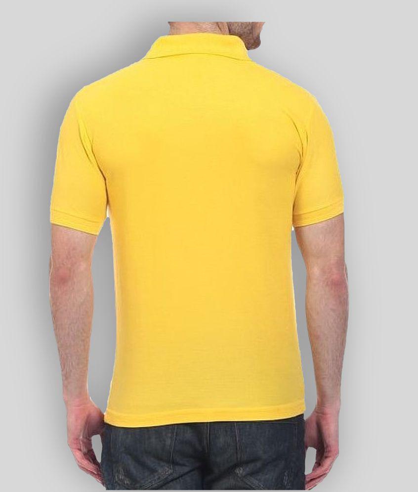 FASHION365 - Yellow Cotton Blend Slim Fit Men's Polo T Shirt ( Pack of 1 ) - None