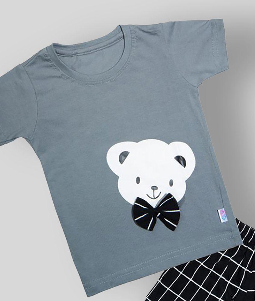 Latest Men CATCUB - Gray Cotton Blend Boy's T-Shirt & Shorts ( Pack of 1 ) - None 2025 at ShopCi