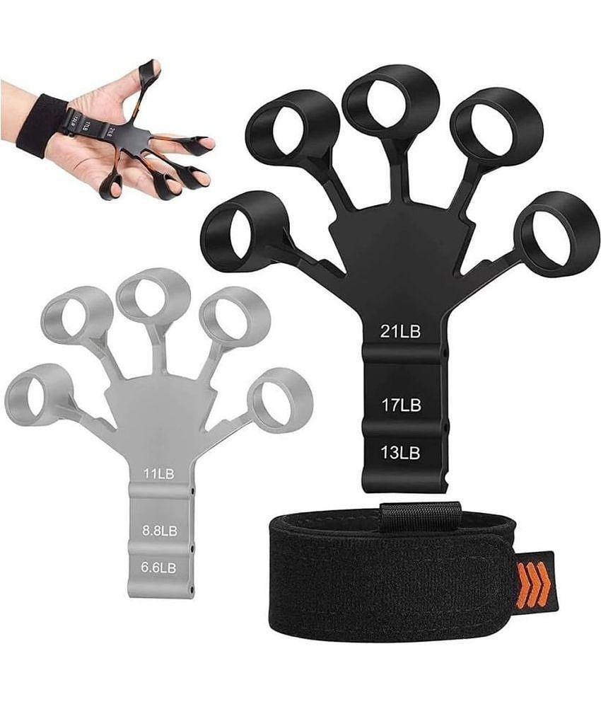 HORSE FIT New Finger Gripper Strength Trainer Forearm Exerciser Hand Yoga Resistance Band Finger Expander Finger Extension Exerciser Climbing Finger Strengthener. - Multi Color