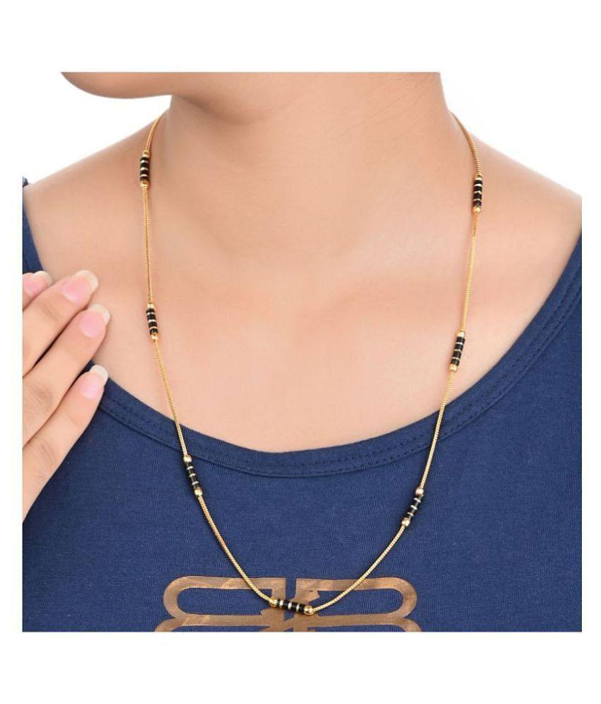 Elegant Men AanyaCentric - Gold Plated Chain ( Pack of 1 ) - Black 2025 at ShopCircuit | ONDC