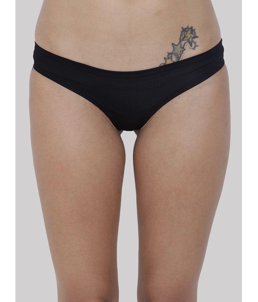 Trendy Men BASIICS By La Intimo - Black BCPSS02 Polyester Solid Womens Hipster ( Pack of 1 ) - N