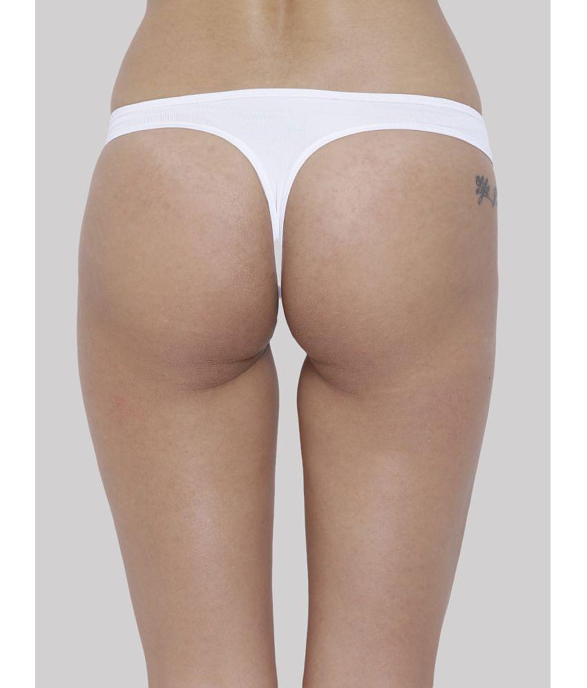 Sophisticated Men BASIICS By La Intimo - White BCPSS01 Polyester Solid Womens Bikini ( Pack of 1
