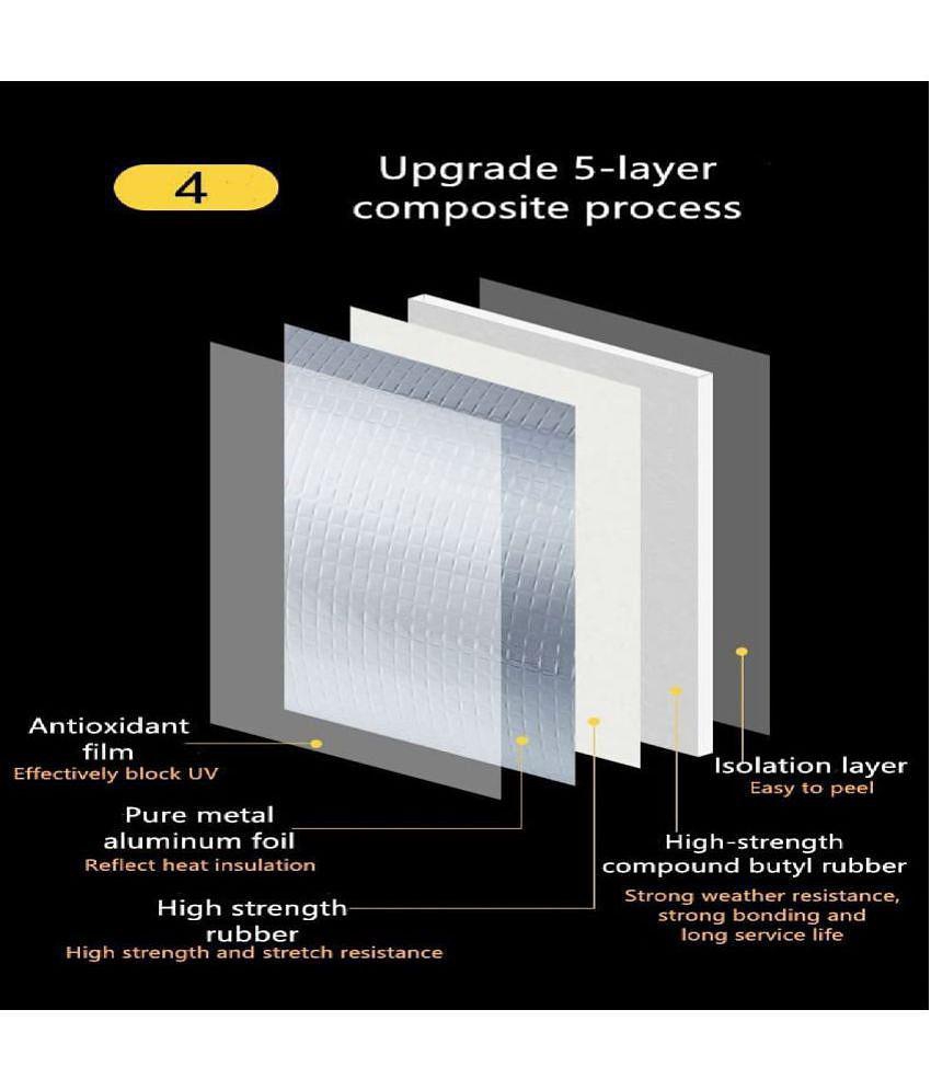 Leakage Repair Waterproof Tape for Pipe Leakage Roof Water Leakage Solution Alum - Silver Single Sided Duct Tape ( Pack of 1 )