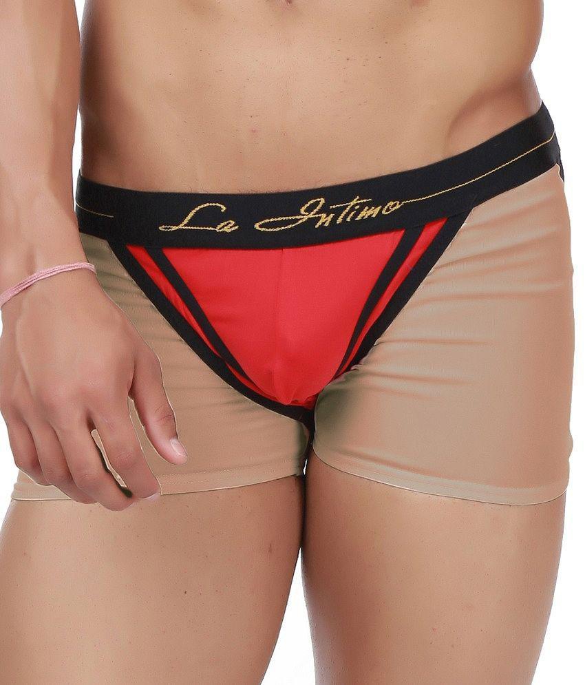 Premium Men La Intimo - Red Cotton Mens Thongs ( Pack of 1 ) - L 2025 at ShopCircuit | ONDC