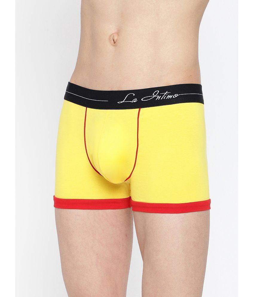 Sophisticated Men La Intimo Yellow Cotton Mens Trunks ( Pack of 1 ) - None 2025 at ShopCircuit |