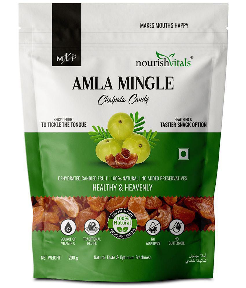 NourishVitals Chatpata Amla Mingle Candy, Dehydrated Candies, Diet Sugar Friendly, 100% Natural, No added Preservatives, 200g